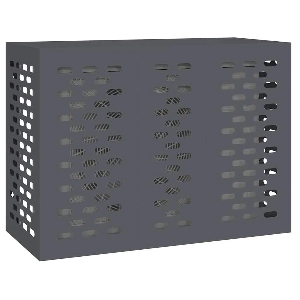 vidaXL Klimaanlagenabdeckung Anthrazit 110 x 50 x 80 cm Stahl, Luftfilter für Klimaanlage, Garten-Geräteabdeckung, wetterfest, schützender Winterbezug, rechteckig