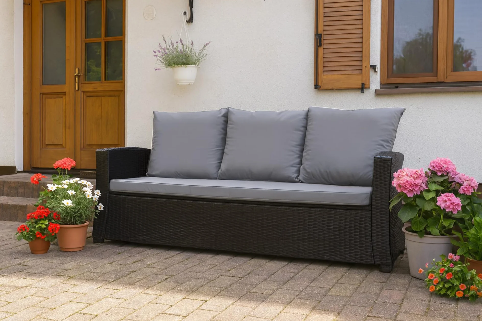 Bankauflage - Outdoor sitzkissen für Gartenbank für polyrattan- Polster Auflage Outdoor - Bankpolster Auflage für Hollywoodschaukel Rattan Sitzbank (Hellgrau, 140x60x50cm)