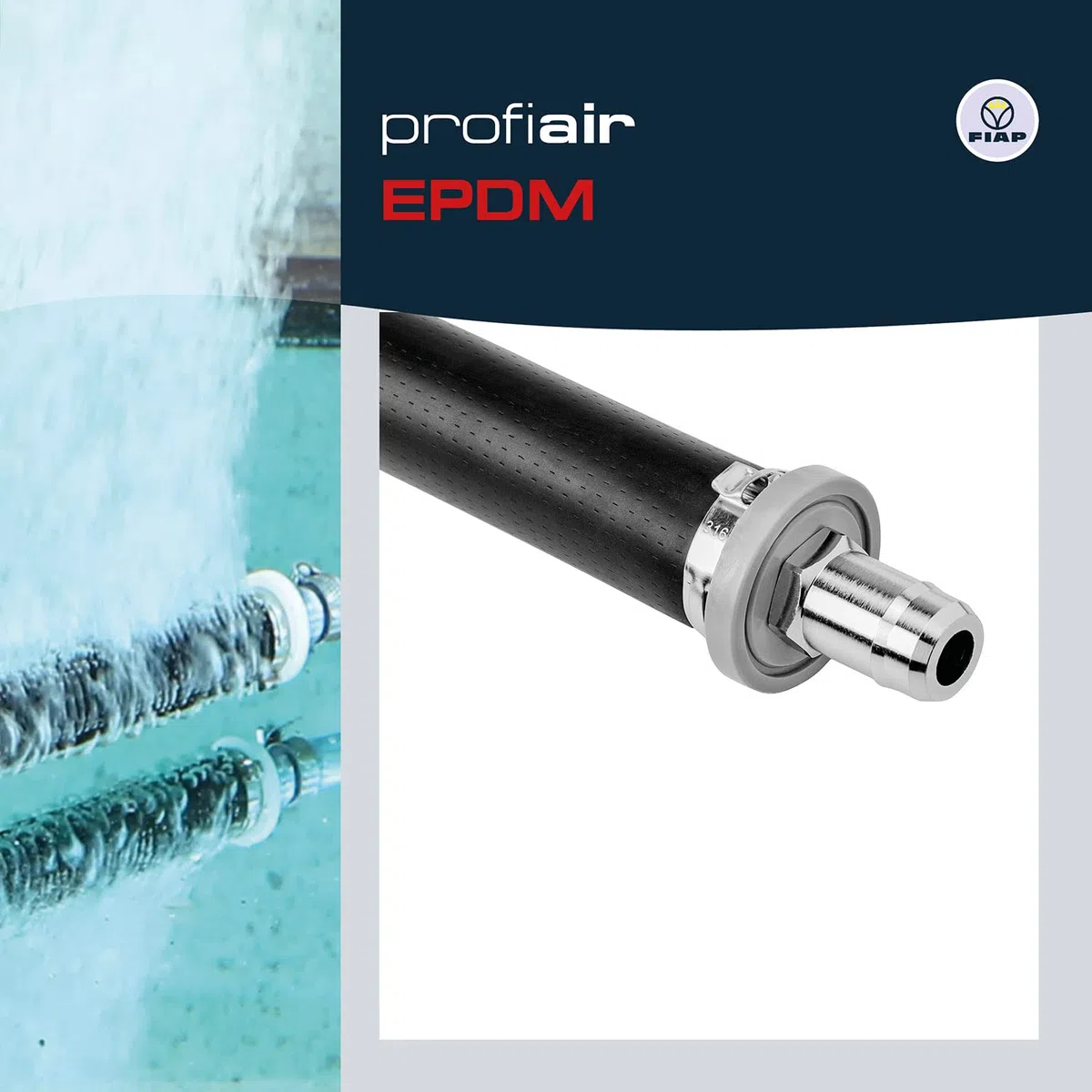 FIAP profiair EPDM 1.000 - Luftausströmer - Teichbelüftung - Material EPDM - Wasserbelüftung - Membranausströmer - Ausströmerlänge: 1.000 mm - Anschluss 18 mm - Fischzucht