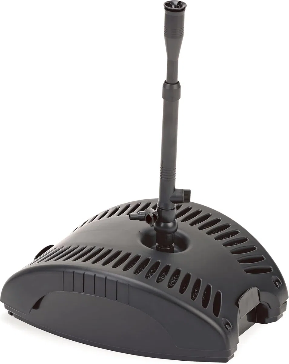 Pontec PonDuett 5000 – 2-in-1 Unterwasserfilter mit Wasserspielpumpe – Teichpumpe mit Filter – Teich Springbrunnen für Teiche bis 5.000 l – Filter mit Springbrunnenpumpe - 4 Fontänenaufsätze