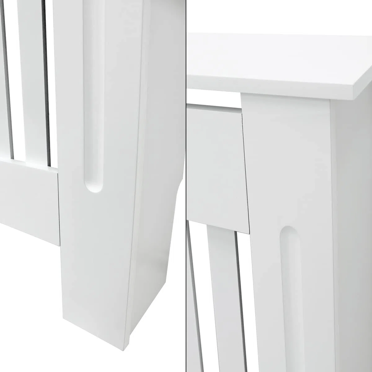 ECD Germany Heizkörperverkleidung Landhausstil 152x19x82 cm Weiß aus MDF lackiert für Schlafzimmer Wohnzimmer Heizungsverkleidung Heizkörperabdeckung Heizungsabdeckung Heizung Heizkörper Abdeckung
