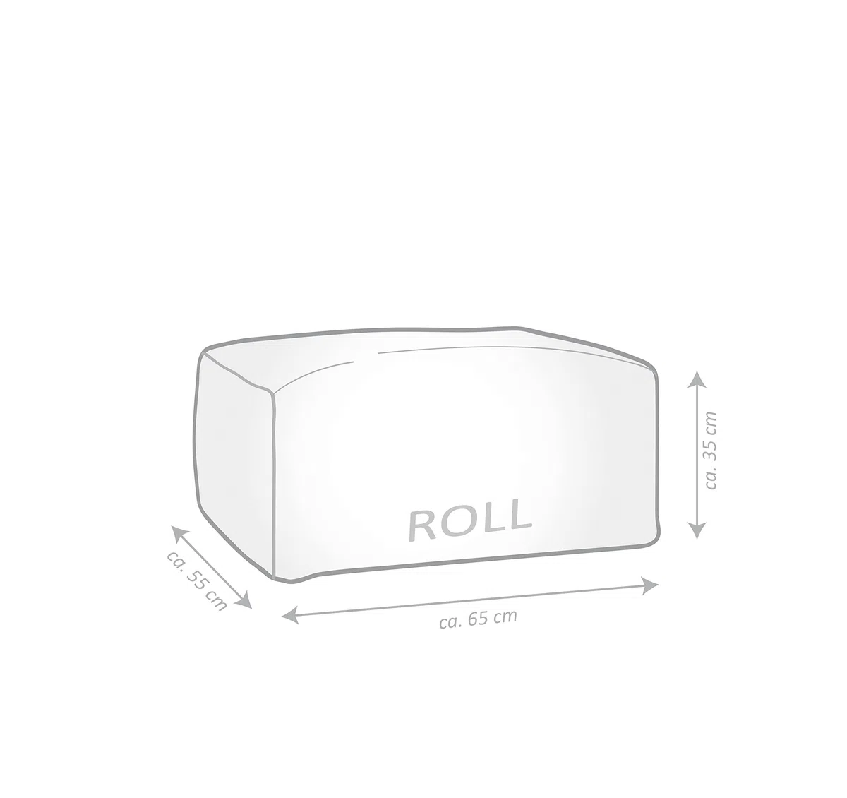 Sitting Point Sitzsack SANTORIN ROLL Taupe outdoorgeeignet