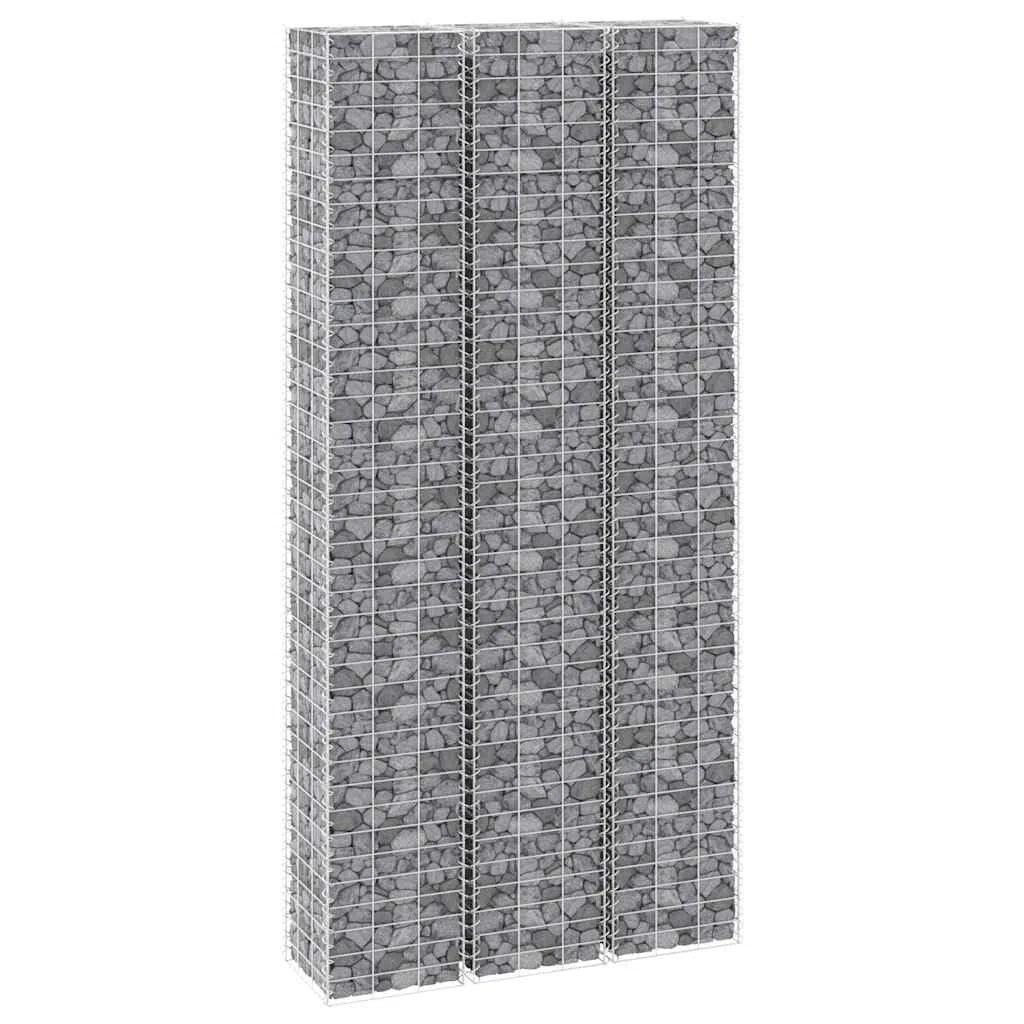 vidaXL 3X Gabione Hochbeet Gabionen Steinkorb Gabionenkorb Pflanzkorb Blumenkasten Pflanzkübel Steingabionen Wand Mauer 30x30x200cm Eisen