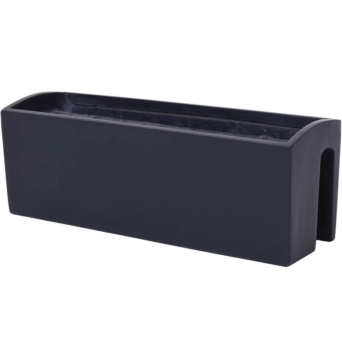 VIVANNO Balkonkasten Blumenkasten Fiberglas BALKONA Classic (22x60x19 cm, Anthrazit Matt)