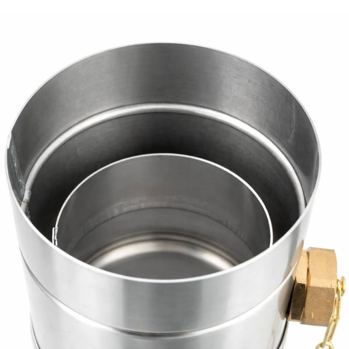 Regenwassersammler Titanzink 87mm Wassersammler für Fallrohre DN 87 inkl. Schlauchanschluss-Set und Verschlusskappe - Regensammler für Regentonnen mit Schlauch