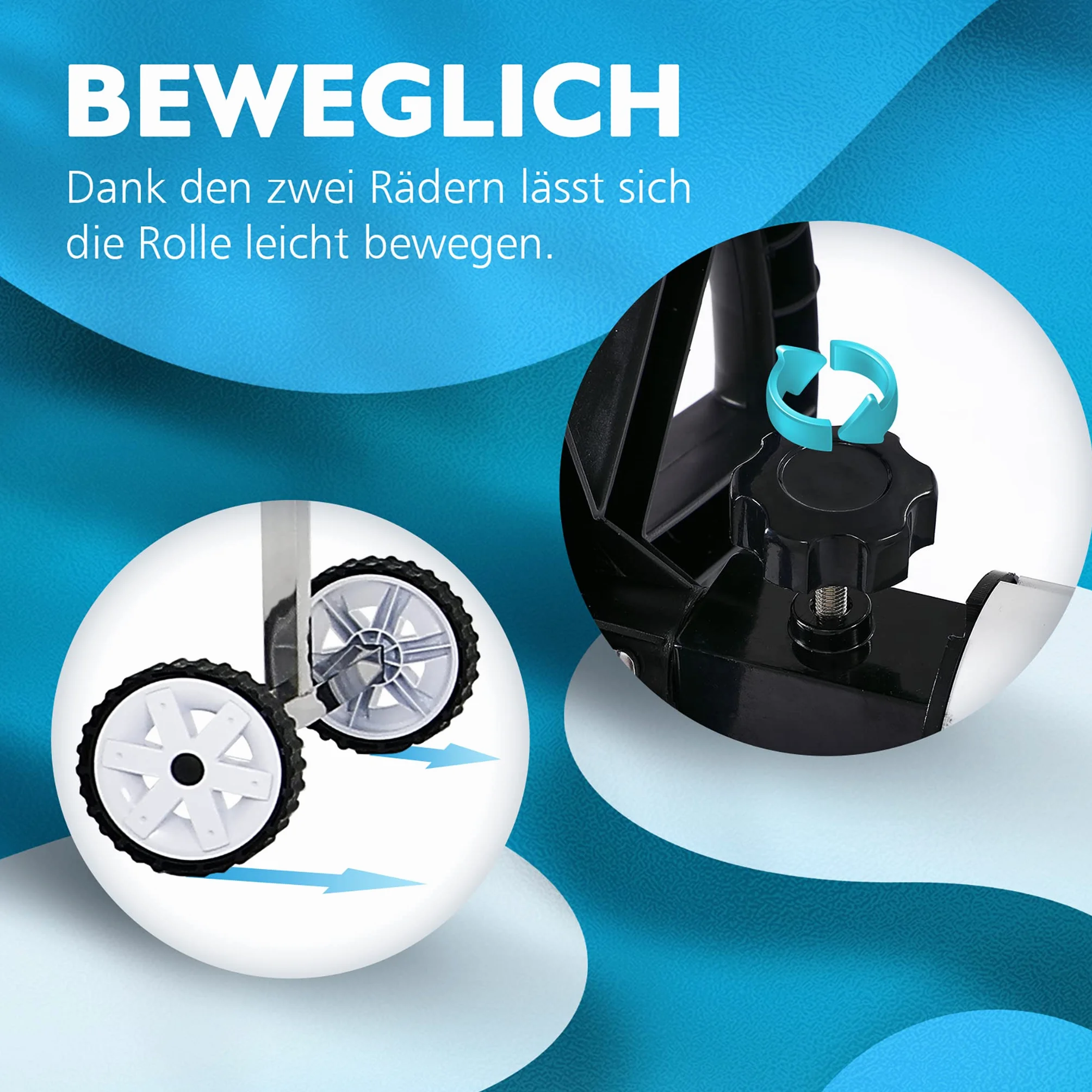 FIVMEN Pool Aufroller Poolabdeckung 3-5,7m Aufrollvorrichtung Mobiles für Plane, Premium Aufrollsystem inkl. Bänder Einstellbar Poolaufroller, Typ A