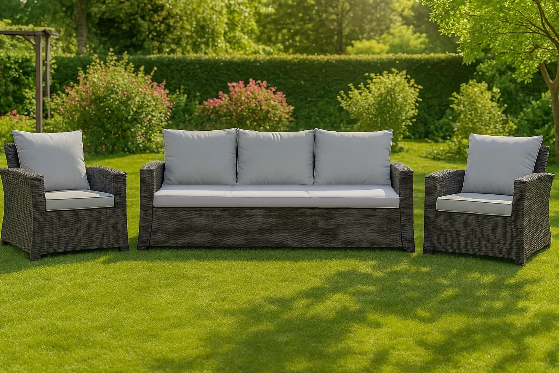 Bankauflage - Outdoor sitzkissen für Gartenbank für polyrattan- Polster Auflage Outdoor - Bankpolster Auflage für Hollywoodschaukel Rattan Sitzbank (Hellgrau, 140x60x50cm)