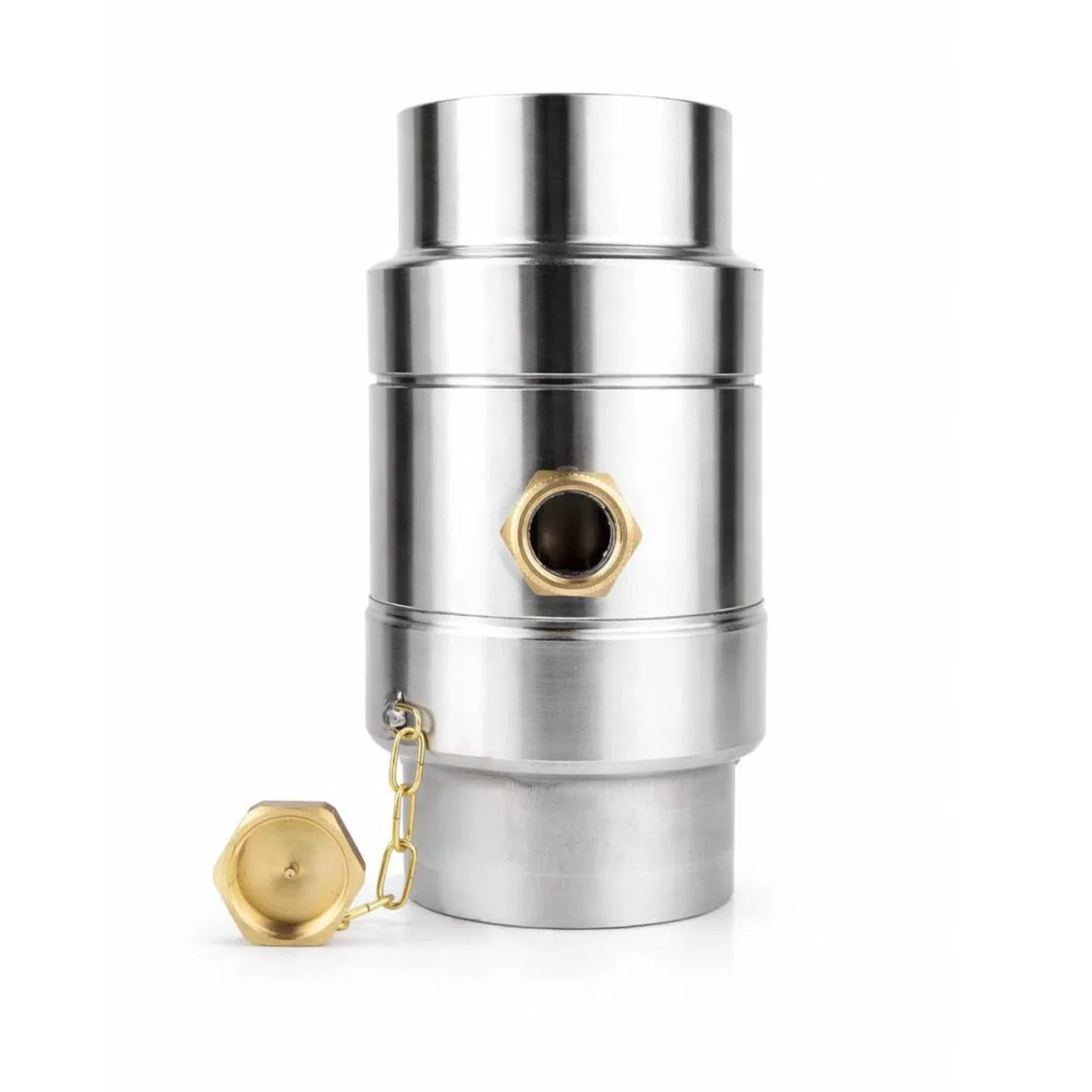 Regenwassersammler Titanzink 87mm Wassersammler für Fallrohre DN 87 inkl. Schlauchanschluss-Set und Verschlusskappe - Regensammler für Regentonnen mit Schlauch
