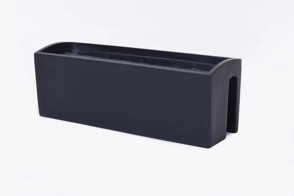 VIVANNO Balkonkasten Blumenkasten Fiberglas BALKONA Classic (22x60x19 cm, Anthrazit Matt)