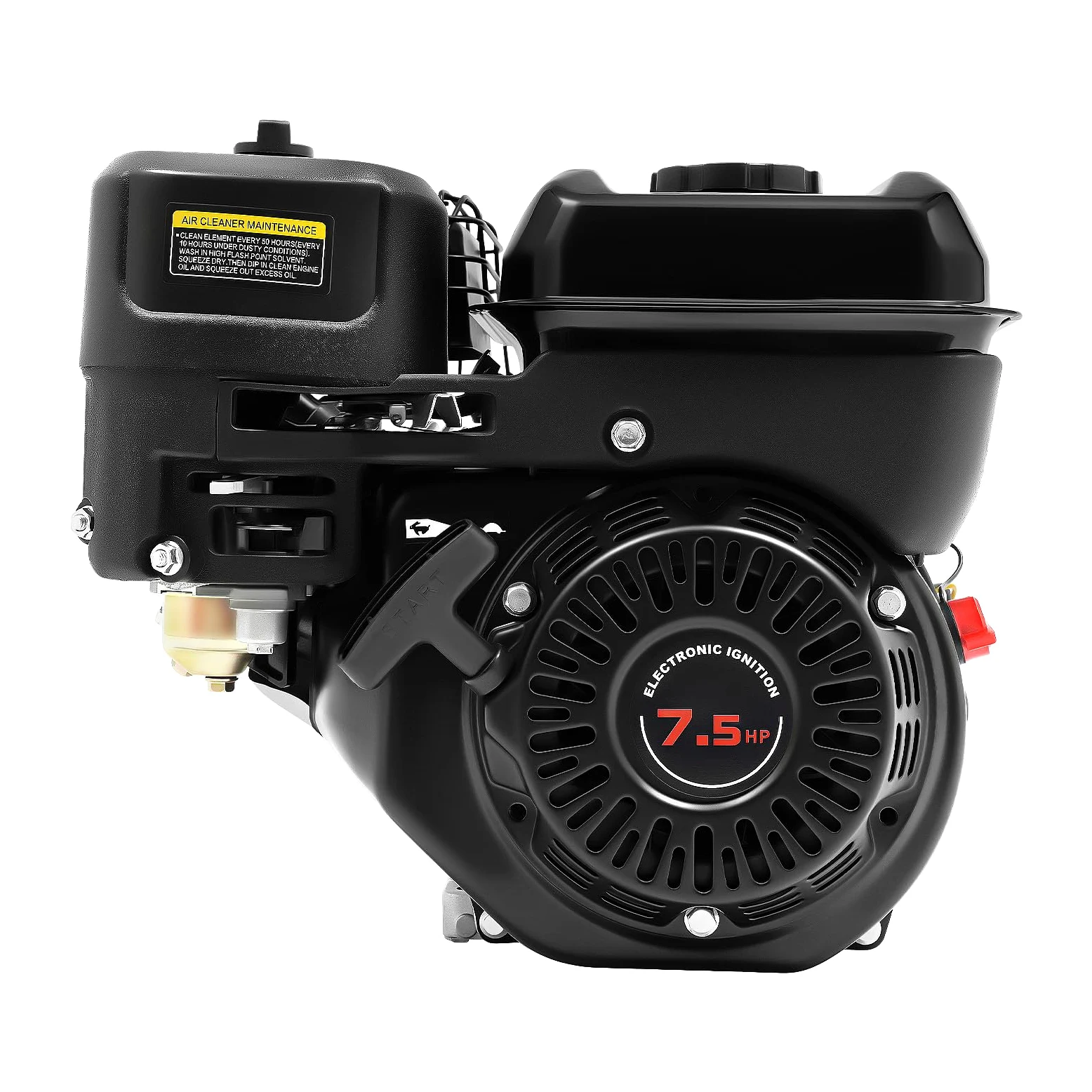 7.5PS 4-Takt-Benzinmotor, 212CC Standmotor, Go-Kart Motor mit Schalldämpfer & 3.6L Tank, 1 Zylinder Engine Benzin Motor, Viertaktmotor Leichtstartmotor, 3600 U/min