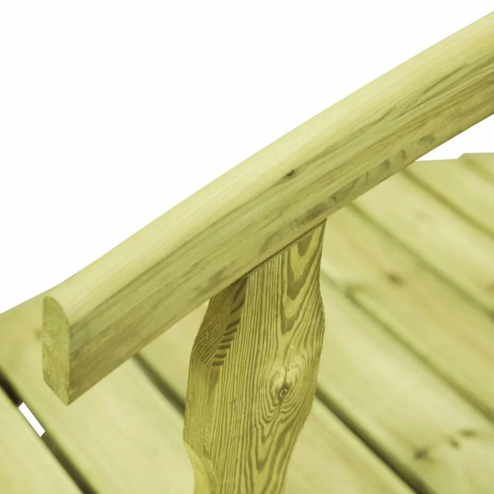 vidaXL Kiefernholz Imprägniert Gartenbrücke mit Geländer Rustikal Holzbrücke Teichbrücke Brücke Holzsteg Zierbrücke Deko 170x74x105cm