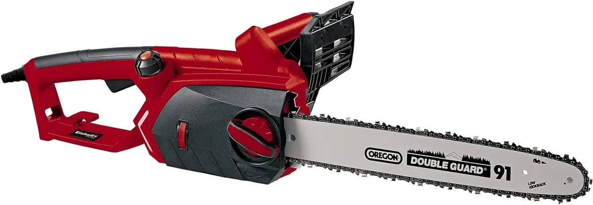 Einhell Elektro Kettensäge GE-EC2240 (2200 Watt, 375 mm Schnittlänge, Oregon Kette und Qualitätsschwert, Softstart, Rückschlagschutz und Kettenfangbolzen)