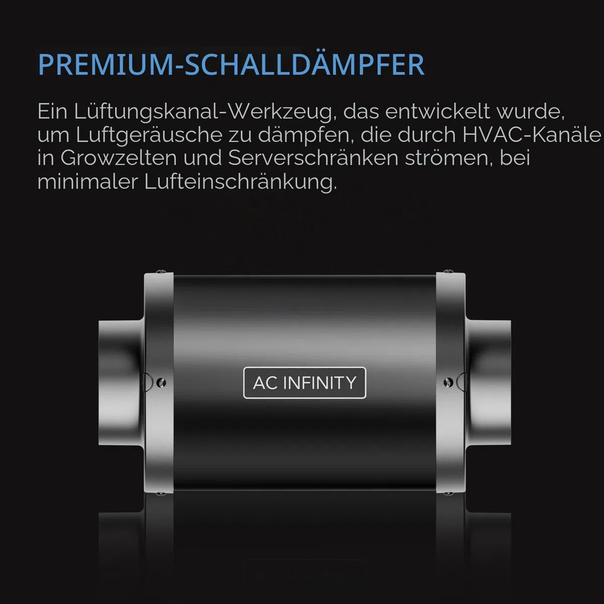 AC Infinity Rohrschalldämpfer 150 mm – für Inline-Lüfter und Lüftungssysteme in Growzelten und Hydrokultur-Anlagen