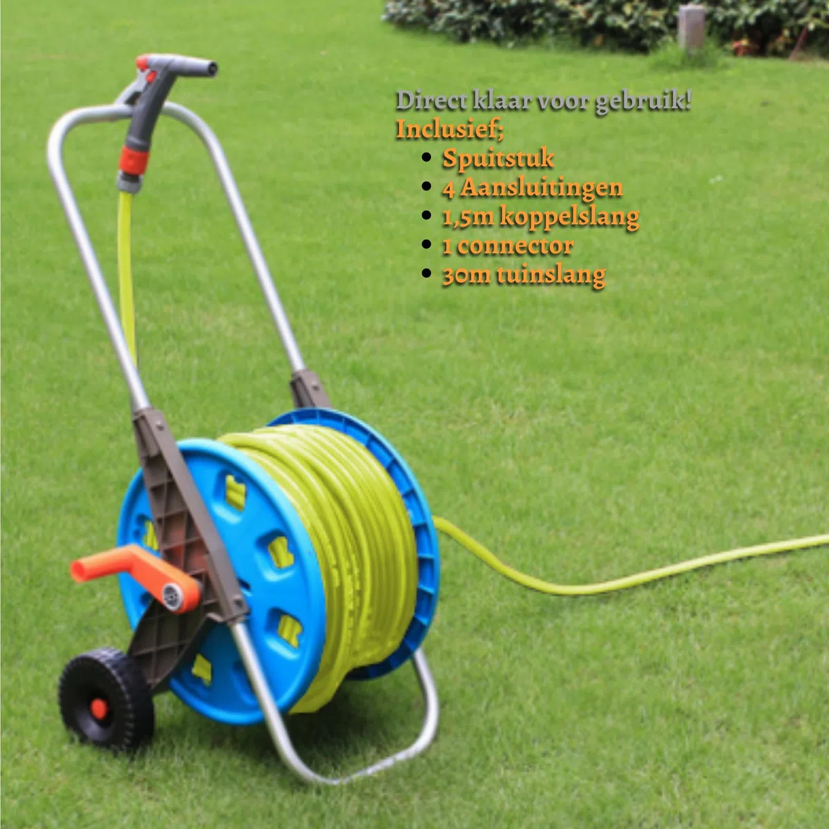 Schlauchwagen mit 30m Gartenschlauch – Eagle Garden – Systemteilen und Spritze