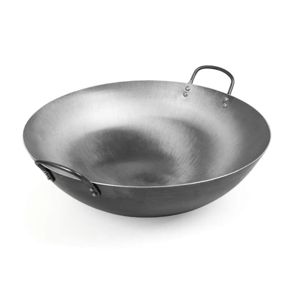 Wok Big Heavy Canton Style Handgehämmerter Wok Aus Kohlenstoffstahl (runder Boden),50CM
