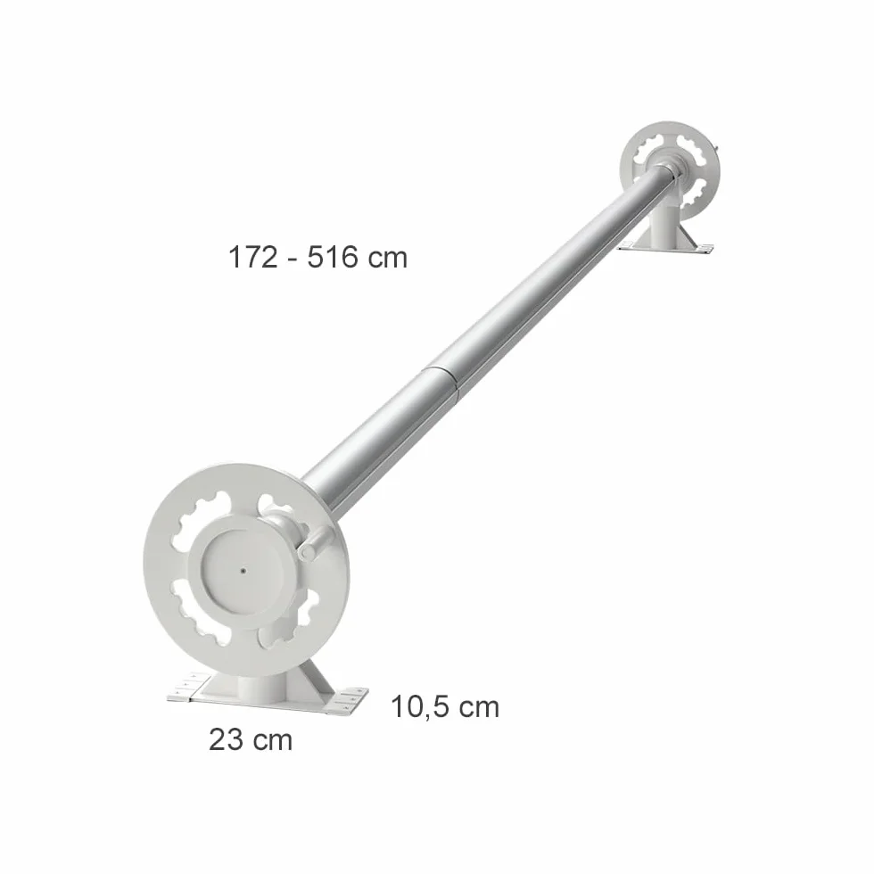 Oskar OK-Living Poolaufroller, Silber, mit Aluminium-Teleskoprohr, Länge verstellbar für Poolabdeckungen