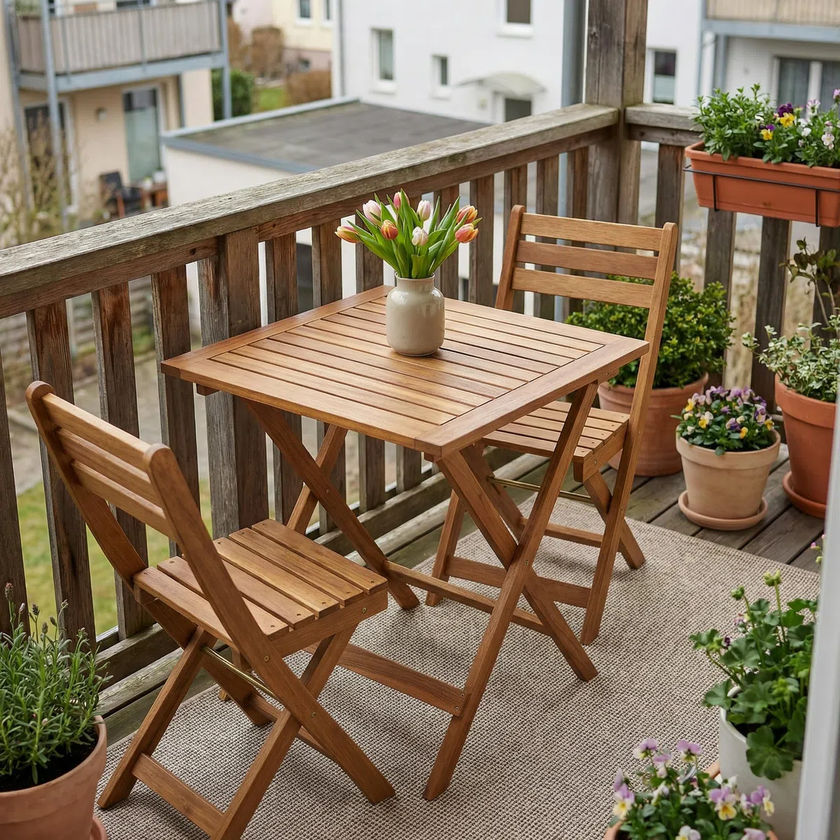STEELSØN Lystra Gartentisch – Balkontisch 70x70 cm aus Akazienholz geölt – Klapptisch wetterfest bis 80 kg belastbar – Esstisch Garten klappbar – Outdoor-Tisch klein – Holztisch Terrasse – Gartenmöbel