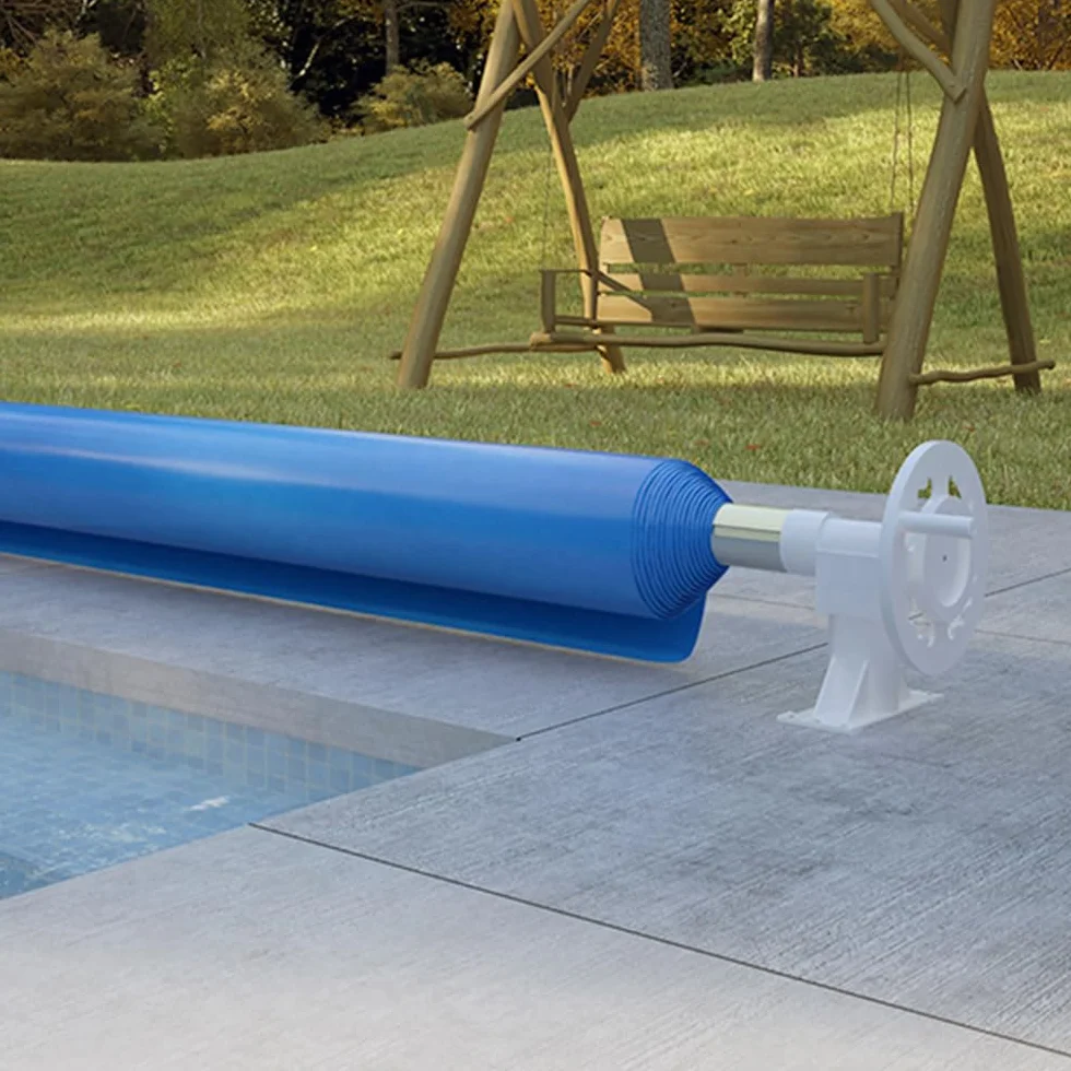 Oskar OK-Living Poolaufroller, Silber, mit Aluminium-Teleskoprohr, Länge verstellbar für Poolabdeckungen