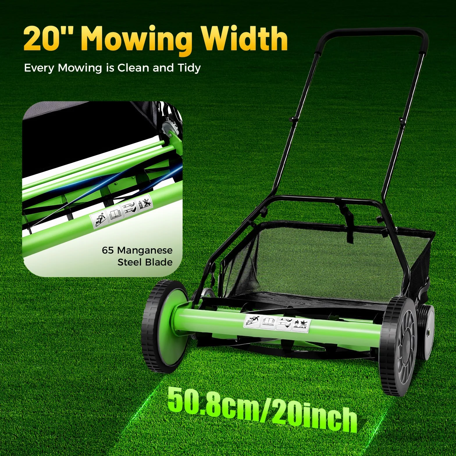 SpindelmäHer SchubspindelrasenmäHer Mit Grasfangkorb Power Push Garten Rasenmäher Hand Fangkorb Schnittbreite 41cm Höhenverstellbar Benzinbetrieben Manuell