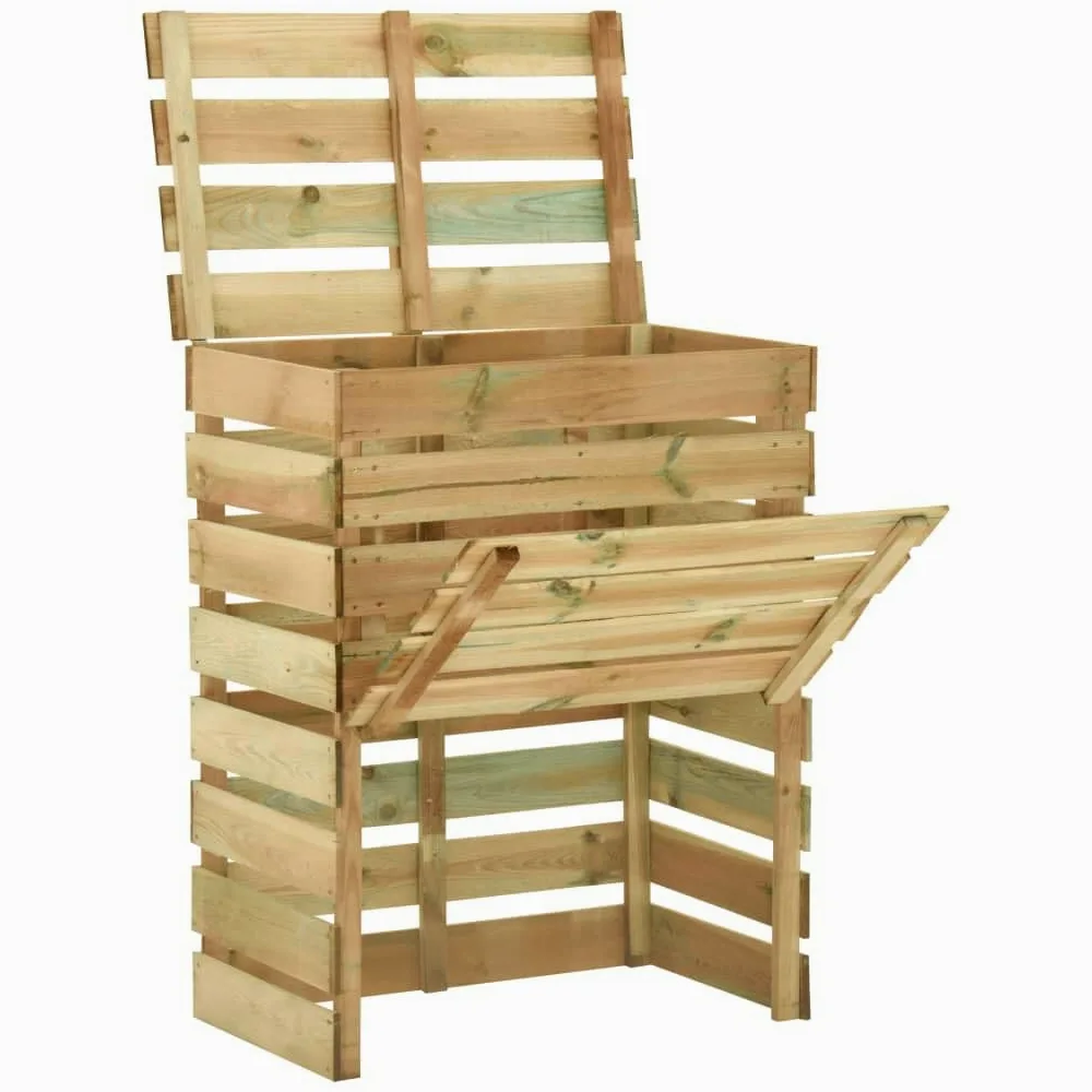 vidaXL Kiefernholz Imprägniert Komposter Lattenrost Kompostbehälter Holzkomposter Kompostsilo Steckkomposter Gartenkomposter 80x50x100cm