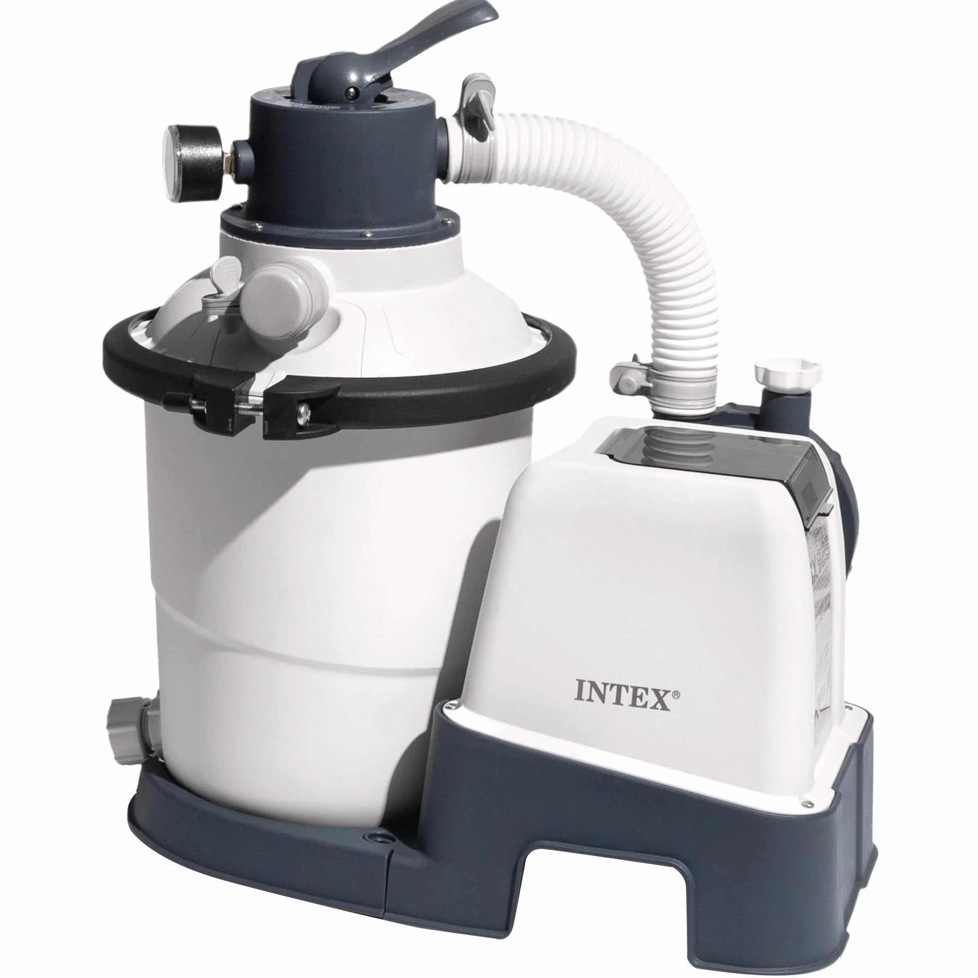 Intex 26642 – Sandfilterpumpe Krystal Clear mit RCD, Wasserdurchfluss 3500 l/h, Systemdurchfluss 2000 l/h, Kunststoff, Weiß
