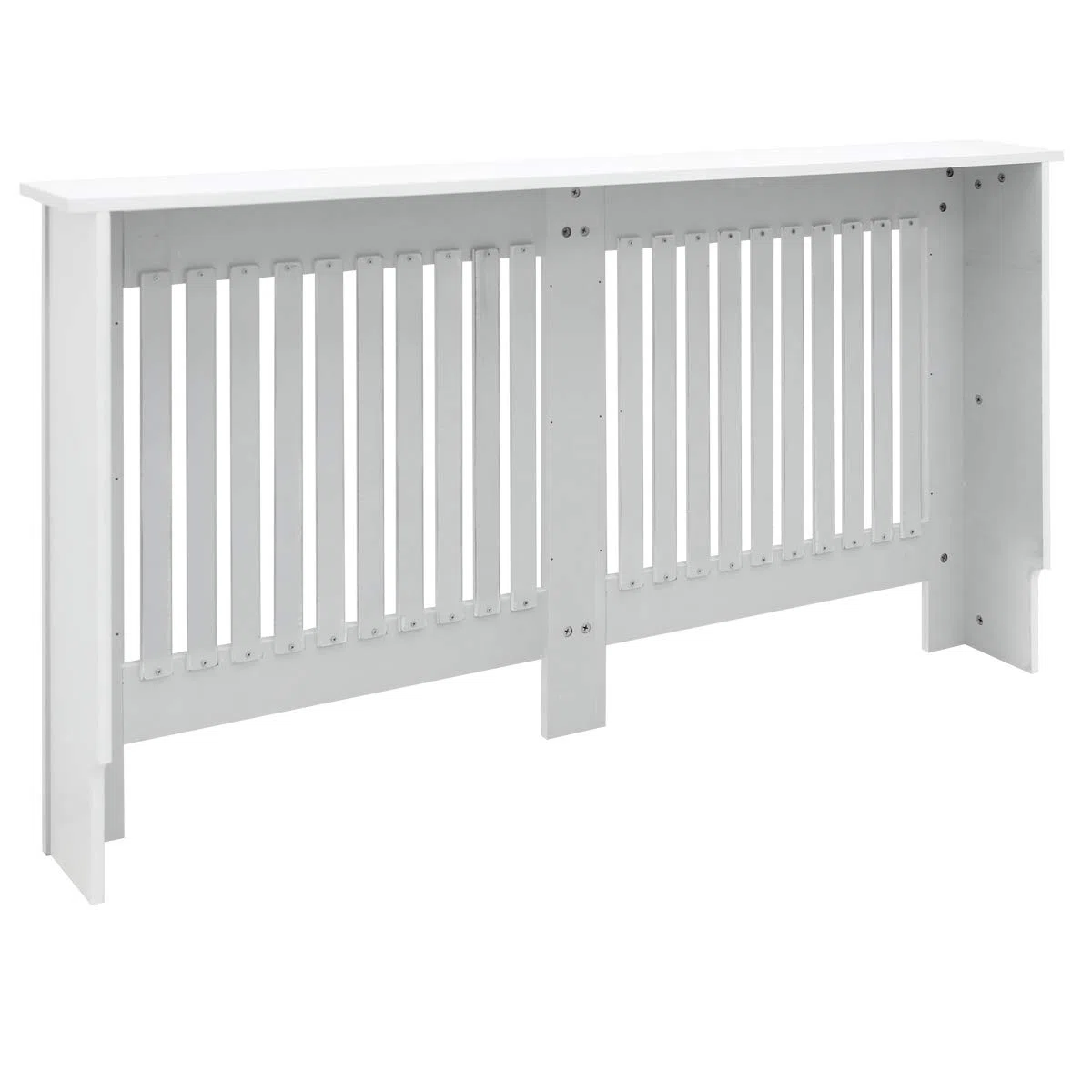 ECD Germany Heizkörperverkleidung Landhausstil 152x19x82 cm Weiß aus MDF lackiert für Schlafzimmer Wohnzimmer Heizungsverkleidung Heizkörperabdeckung Heizungsabdeckung Heizung Heizkörper Abdeckung