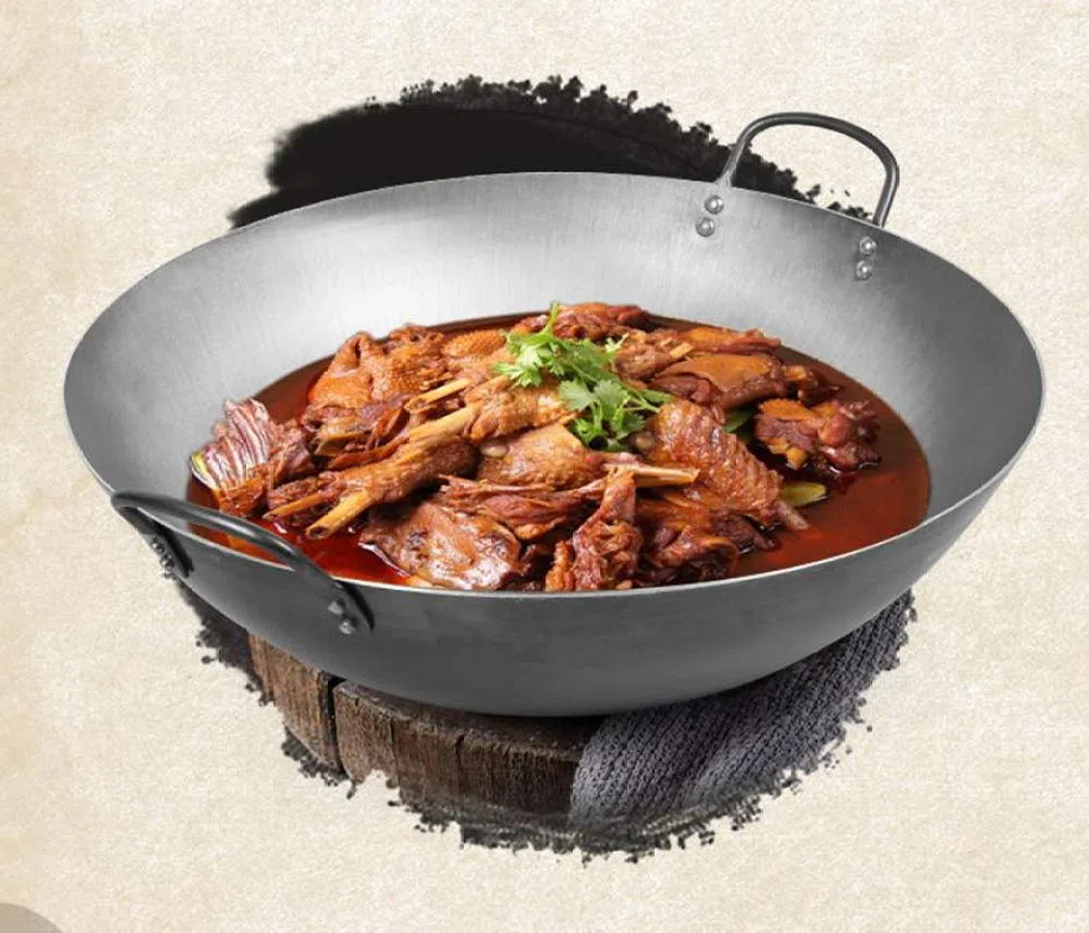 Wok Big Heavy Canton Style Handgehämmerter Wok Aus Kohlenstoffstahl (runder Boden),50CM