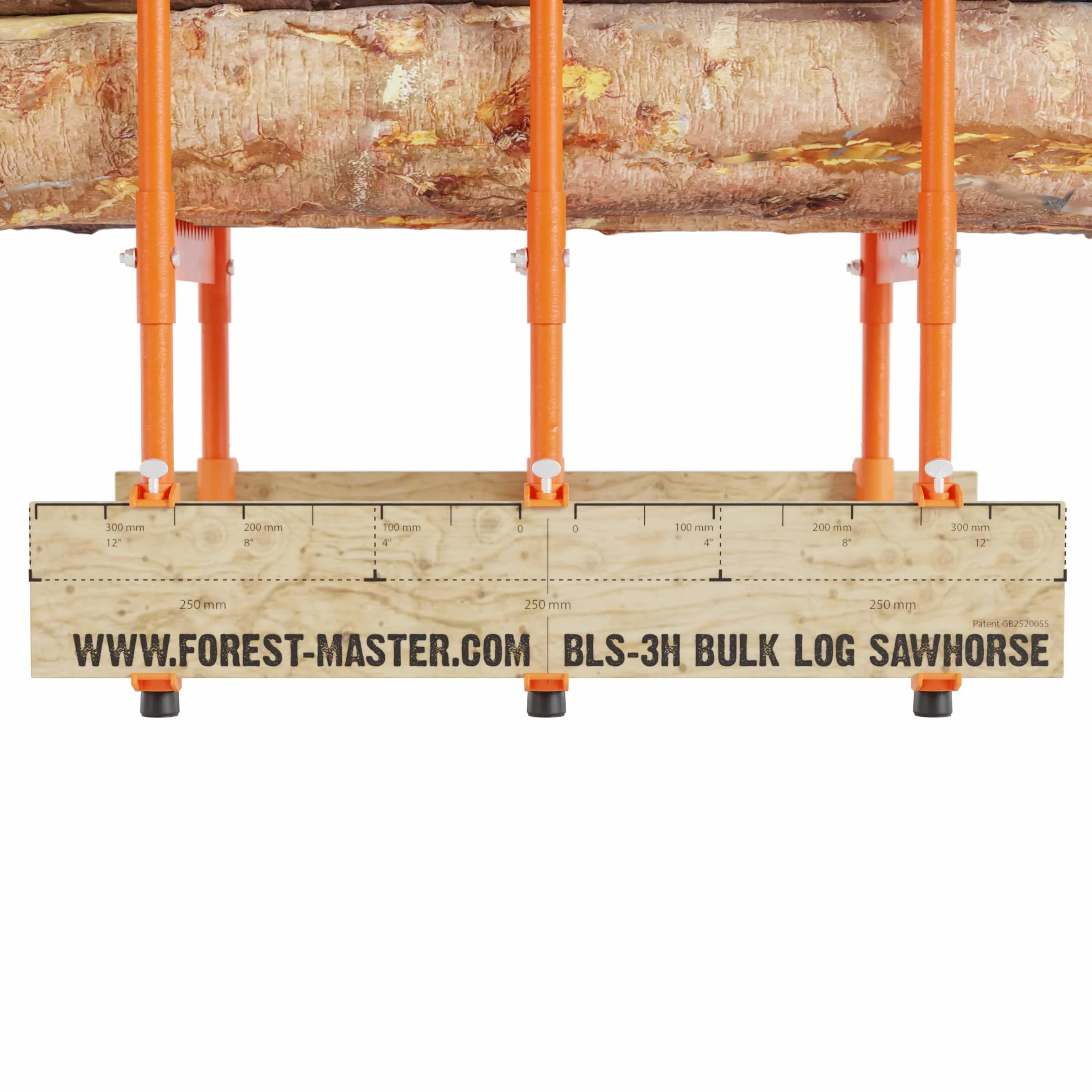 Forest master Mehrfachholzhalter Sägebock H3 (neues Modell) Kettensägenschnitt Holzhalter Tragkraft 250kg inkl. Holzstützen