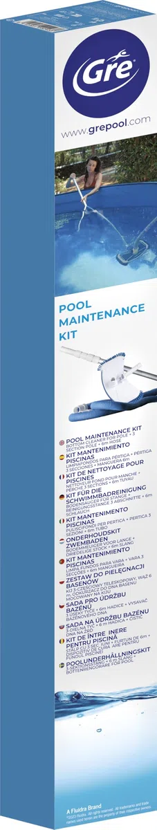 Gre AR2064 - Poolreiniger-Kit für Einbau- und Aufstellpools. Manueller Poolreiniger. Für den Boden von kleinen und mittelgroßen Pools.
