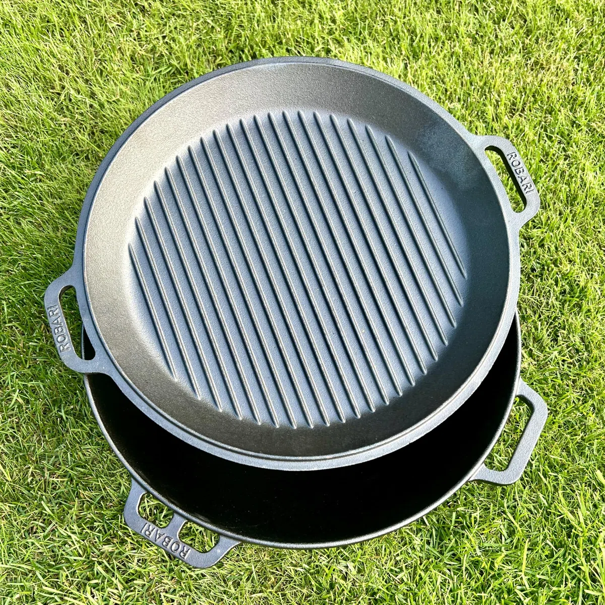 Gusseisen Kasan 12 L mit GRILLDECKEL + Schaumlöffel KAZAN Wok Gulaschkessel