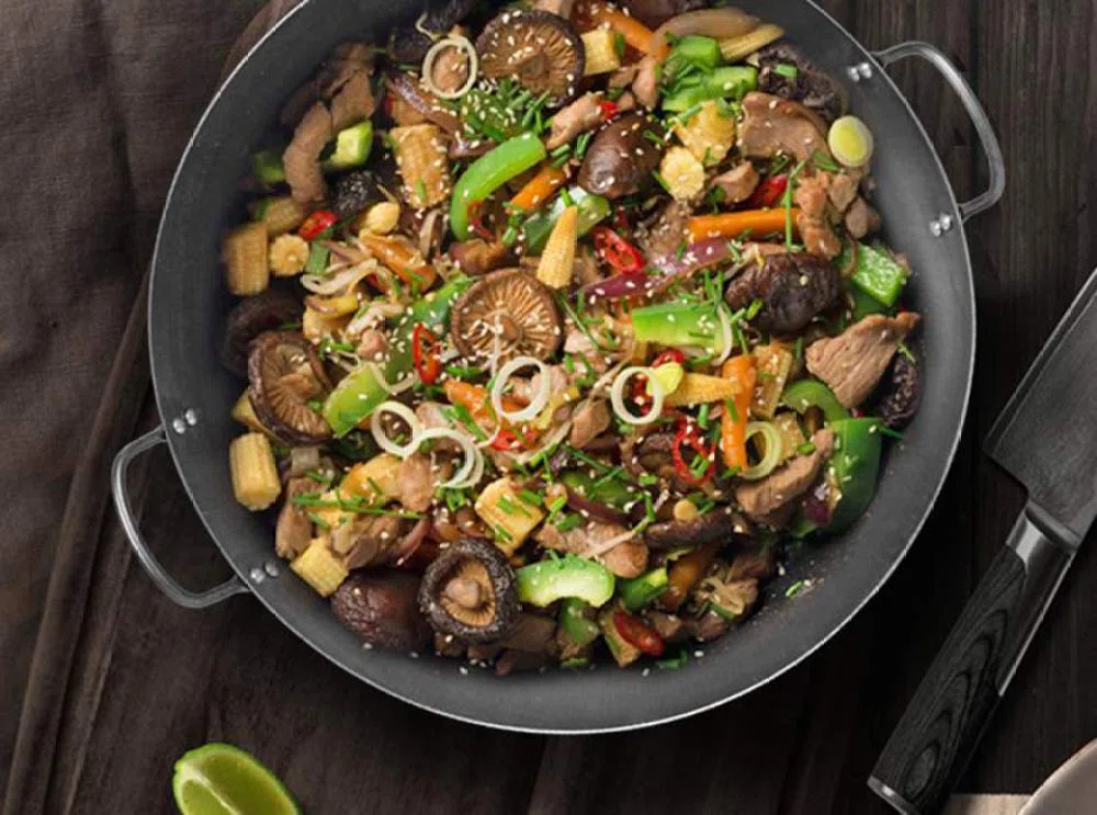 Wok Big Heavy Canton Style Handgehämmerter Wok Aus Kohlenstoffstahl (runder Boden),50CM