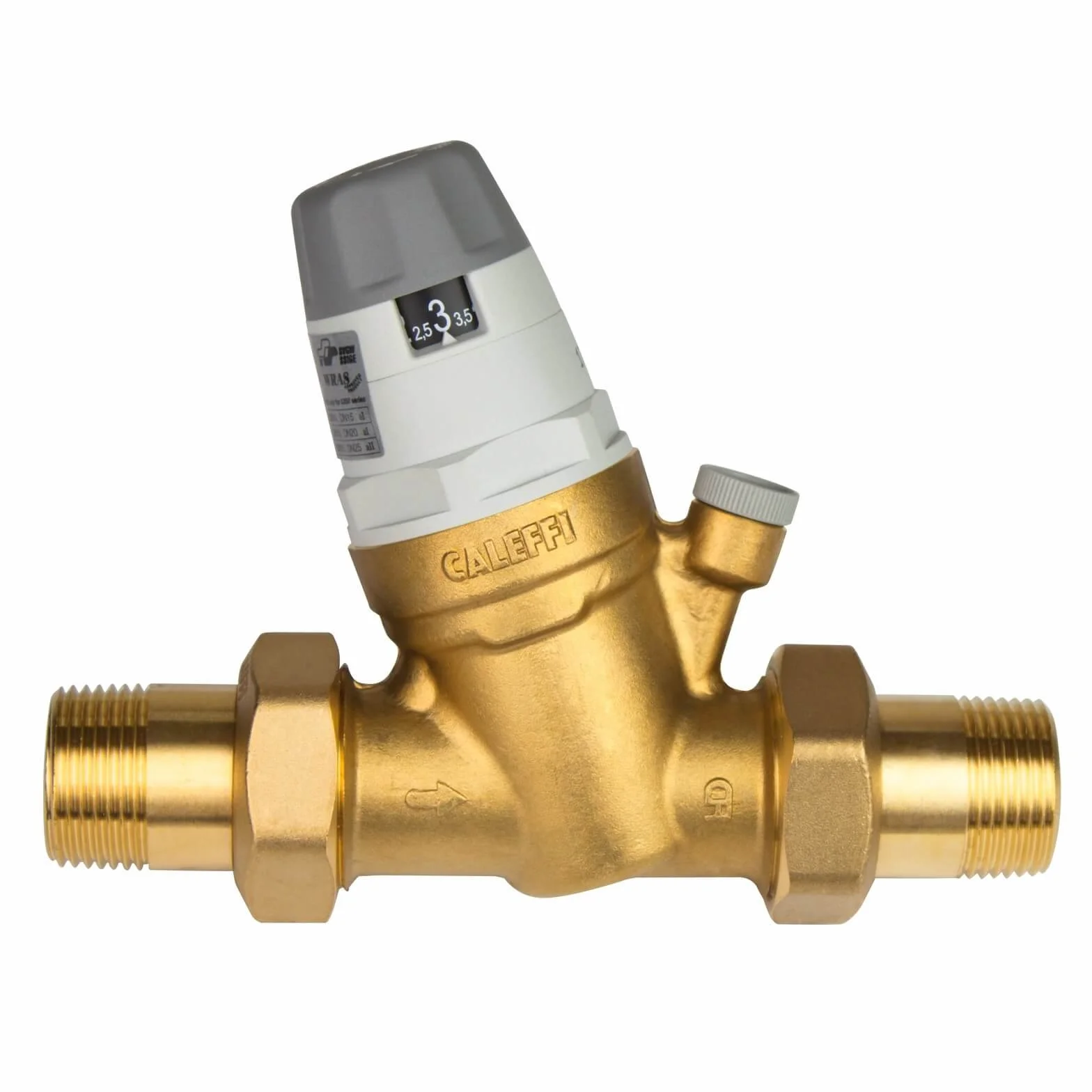 Caleffi Wasserdruckminderer 1/2 Zoll DN15 Druckminderer für Wasser mit Austauschbarer Kartusche und Manometer, Druckminderungsventil, Druckregler 535041, mehrfarbig