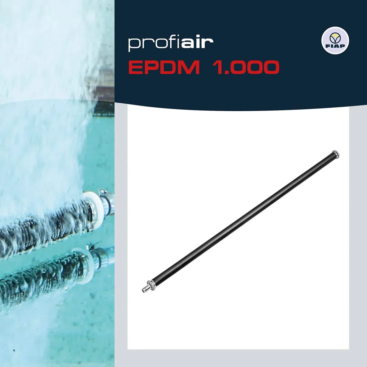 FIAP profiair EPDM 1.000 - Luftausströmer - Teichbelüftung - Material EPDM - Wasserbelüftung - Membranausströmer - Ausströmerlänge: 1.000 mm - Anschluss 18 mm - Fischzucht