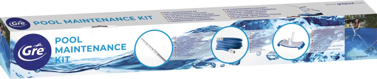 Gre AR2064 - Poolreiniger-Kit für Einbau- und Aufstellpools. Manueller Poolreiniger. Für den Boden von kleinen und mittelgroßen Pools.