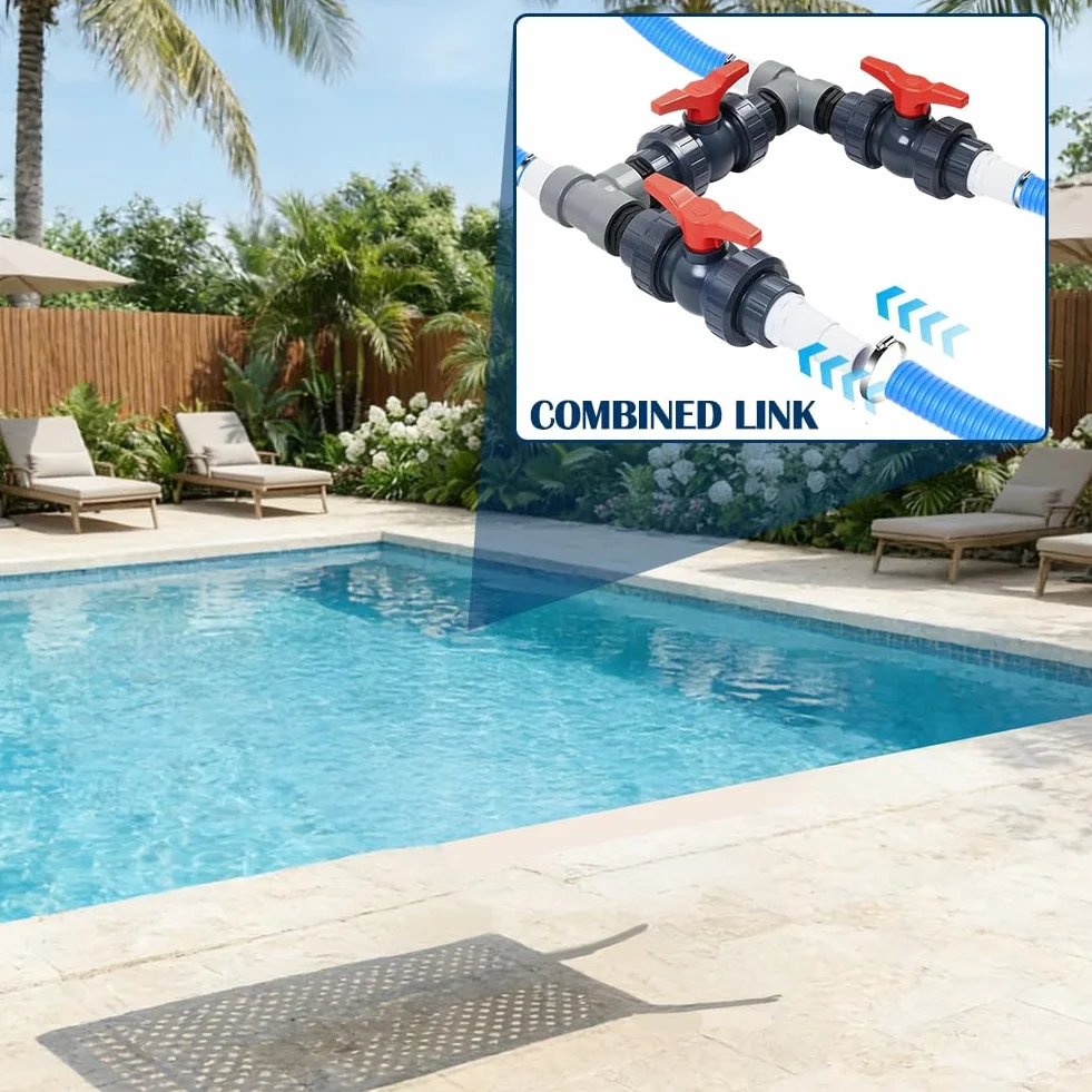 FARYODI Bypass Pool Set 50 mm, Pool Anschluss mit 32mm 38mm Schläuchen, Bypass Set