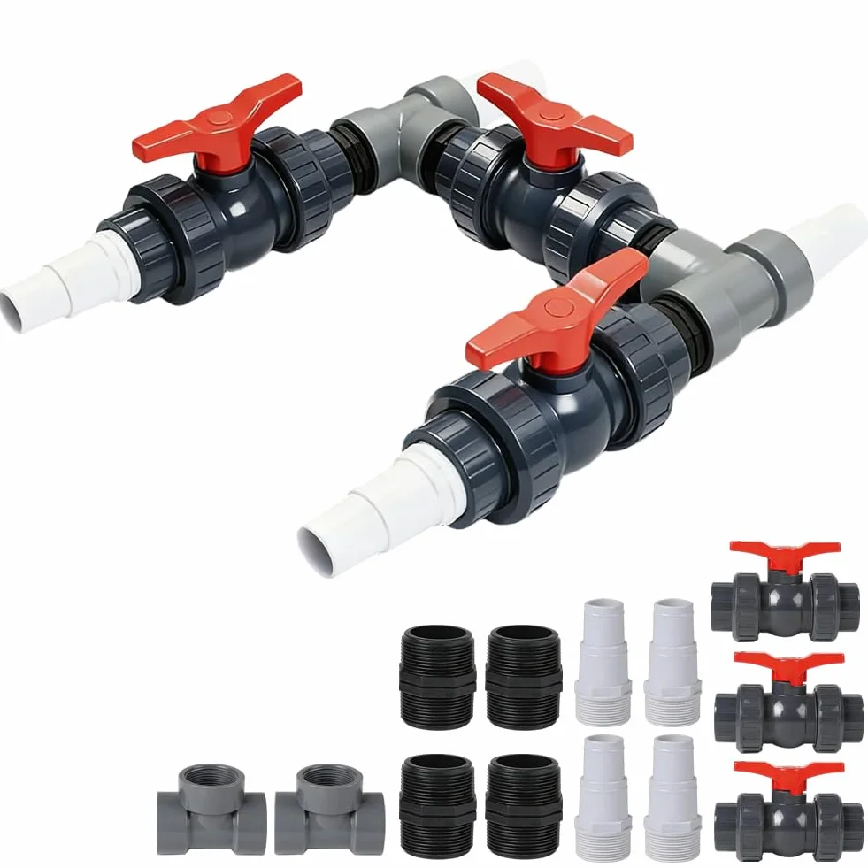 FARYODI Bypass Pool Set 50 mm, Pool Anschluss mit 32mm 38mm Schläuchen, Bypass Set