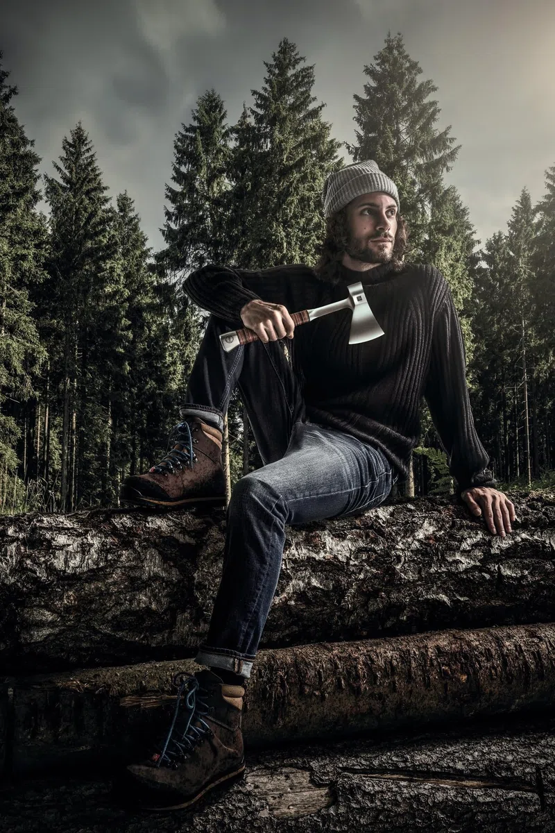 HALDER Handbeil, mit Ledergriff, inkl. hochwertiger Ledergürteltasche als Schneidschutz | 3555.375