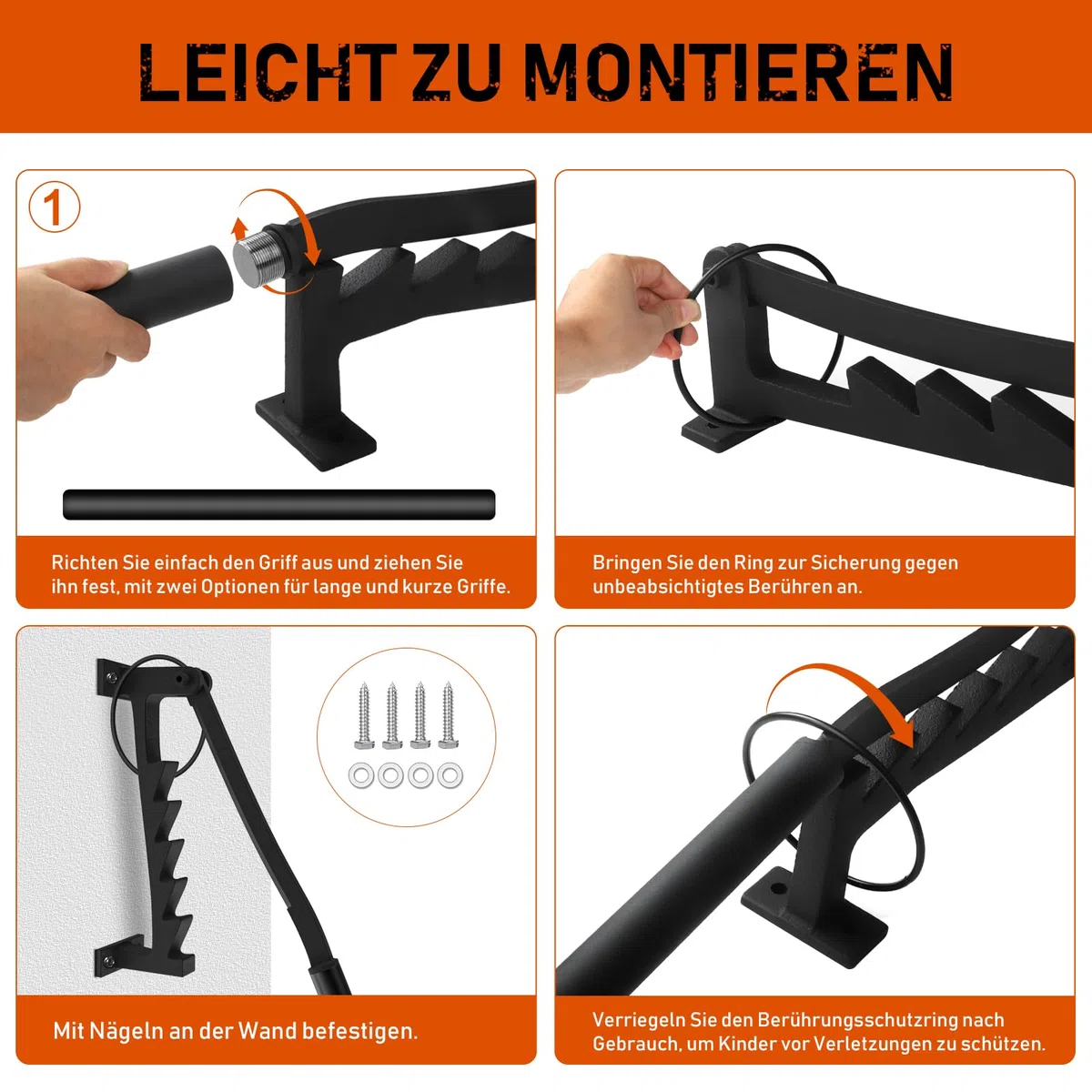 Holzspalter Manuell Anzündholz Spalter zur Wandmontage Handholzspalter Wand Holzspalter, Spalter Holz, Wood Splitter mit 2 Abziehbar Griff und Antirutsch Handschuhe für Indoor & Outdoor