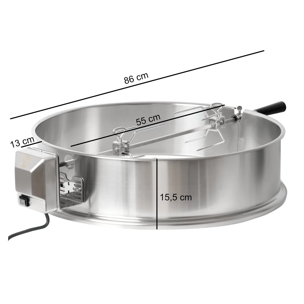 BBQ-Toro Edelstahl Grillspieß Set für 57 cm Kugelgrill | Rotisserie, Drehspieß für Holzkohle Grill | Drehspieß mit Grillmotor | Rotisserie | elektrischer universal Grillspiess