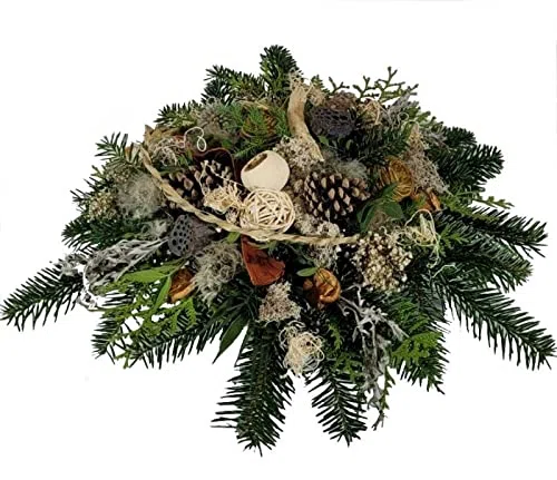 Grabschale mit echter Tanne - Winter, Gesteck Friedhof von Flora Trans