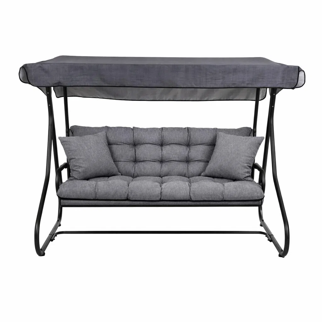 Filippo Bankauflage 180x50x60 - Sitzkissen Outdoor für Hollywoodschaukel mit zwei Kissen 45x45 cm - Bankkissen Wetterfest, Beständig Gegen Schimmel, Handgefertigt mit Befestigungsschnüre
