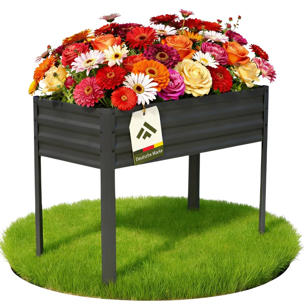 novaterra® gewelltes Hochbeet aus Metall - B 85 x T 31 x H 80 cm - Robustes & Rostbeständiges Gartenbeet für Balkon & Garten | Formschönes Design, UV-beständig, wetterfest