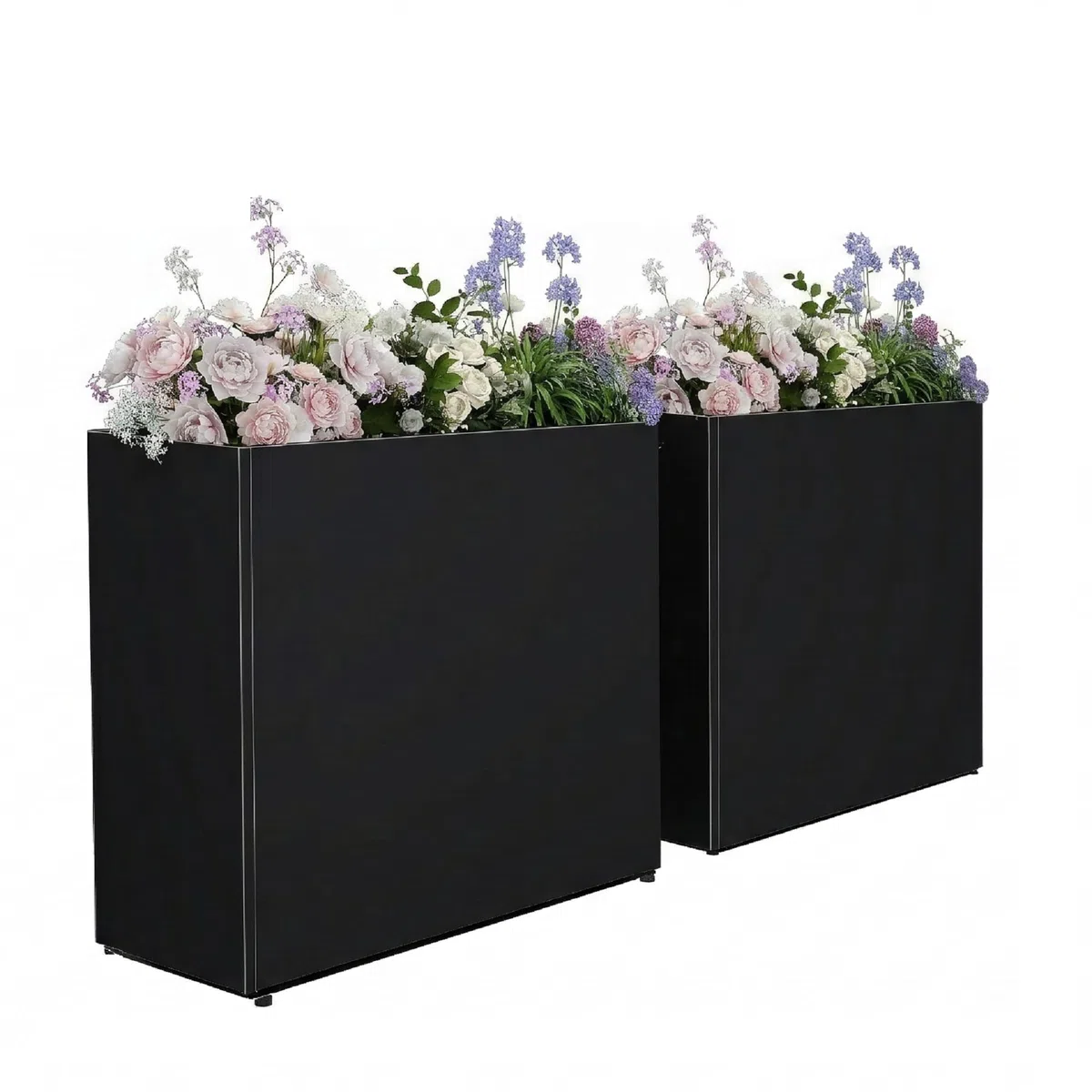 2er Set Hochbeet Metall für Balkon Garten Terrasse – Rechteckiger Pflanzkübel XXL Lang & Schmal, Wetterfester Blumenkasten für Outdoor