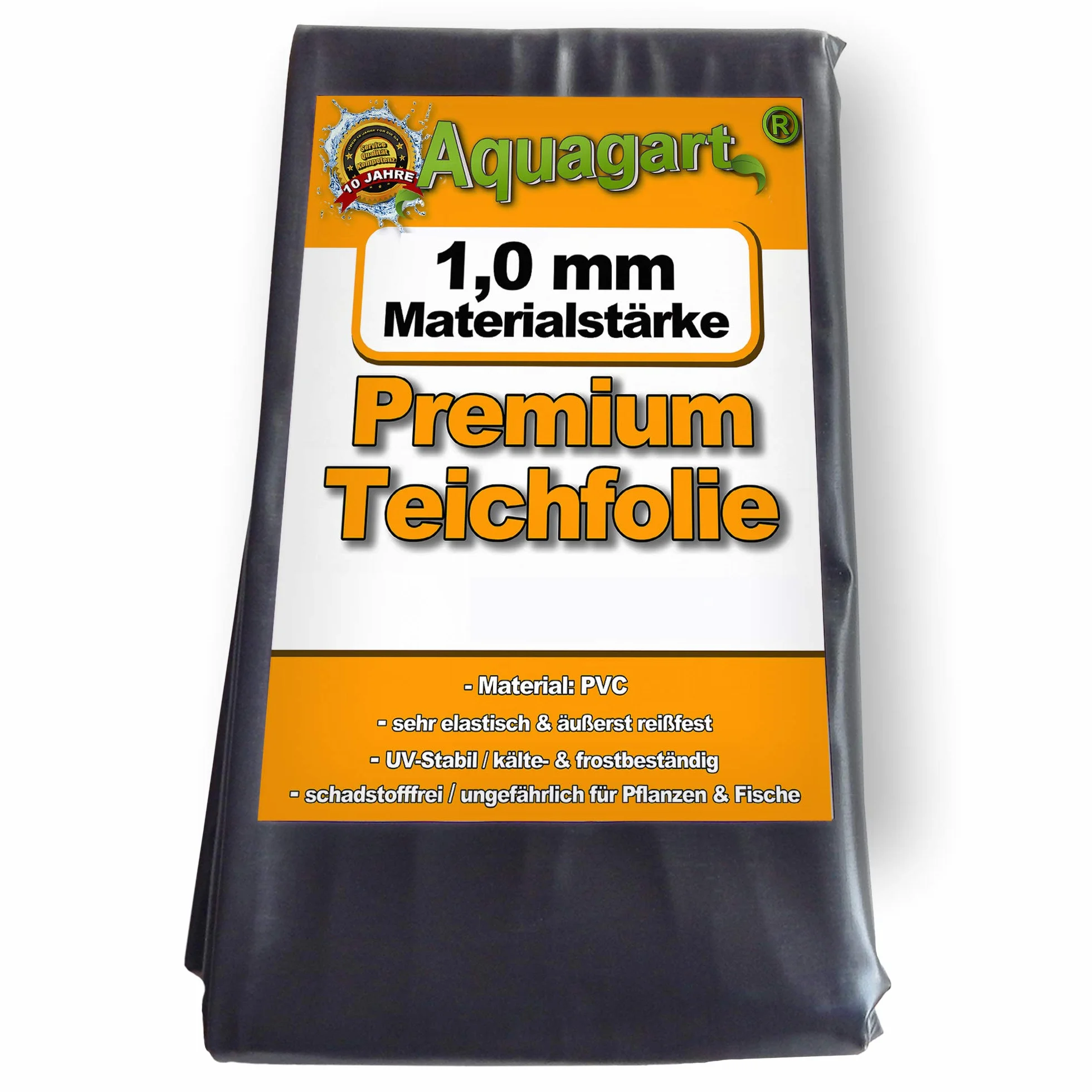 Aquagart Hochwertige PVC Teichfolie 1mm Stärke 3m x 4m I Fisch und Pflanzenfreundlich, UV- und witterungsbeständig I Schwimmteich Folie Gartenteich Teichplane schwarz I Garten- und Teichzubehör