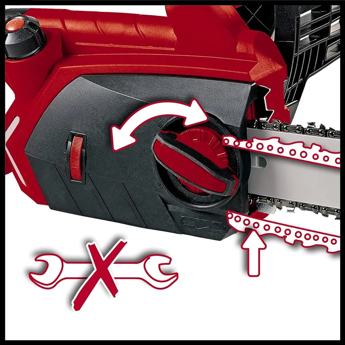 Einhell Elektro Kettensäge GE-EC2240 (2200 Watt, 375 mm Schnittlänge, Oregon Kette und Qualitätsschwert, Softstart, Rückschlagschutz und Kettenfangbolzen)