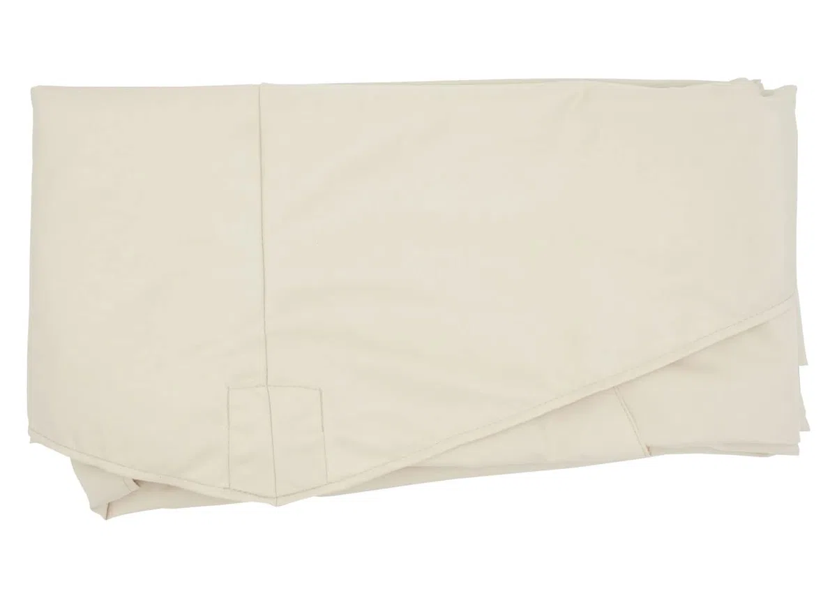 Mendler Ersatz-Bezug für Deluxe Ampelschirm HWC-D14, Sonnenschirmbezug rund Ø 3m - Creme ohne Flap