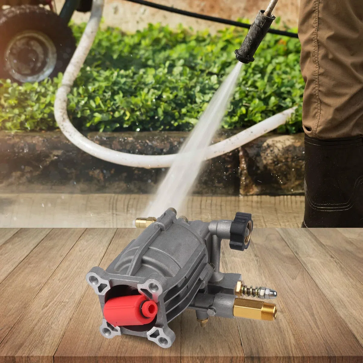 Professionelle Hochdruckreiniger-Pumpe, 3.400 PSI, 2,5 GPM, mit doppeltem Dichtungssystem, horizontaler Schaft für Haushaltsgeräte