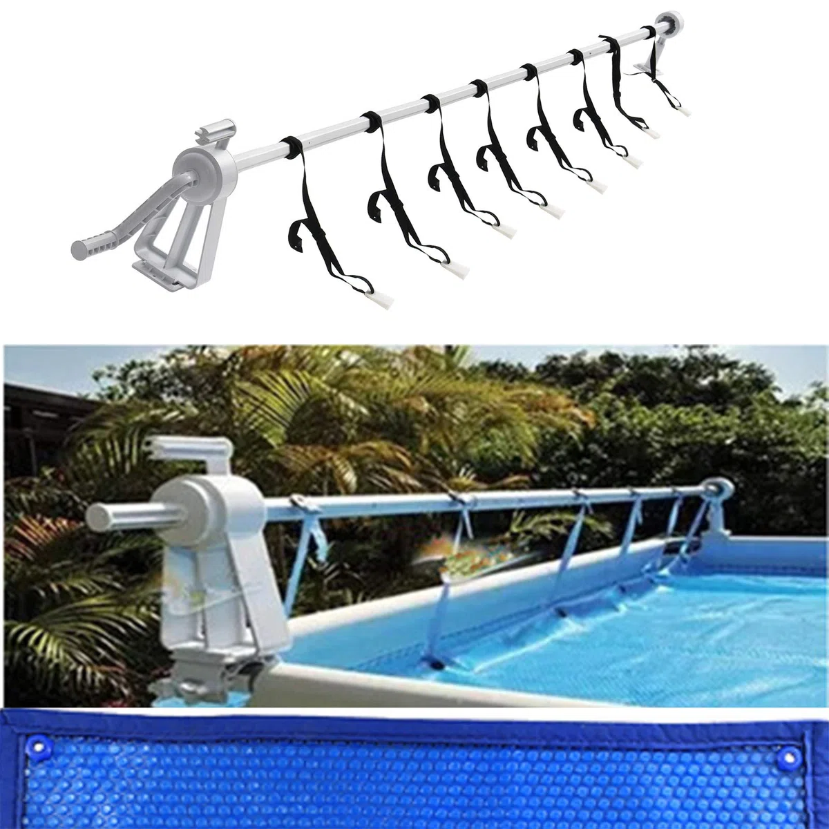 D4P Display4top Aufrollsystem, für Pool-Planen, Solarplanen und Abdeckungen, 1.05-6.15 m