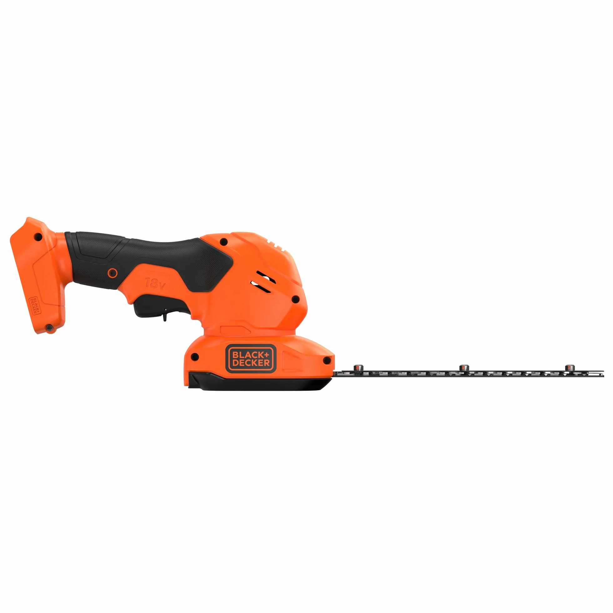BLACK+DECKER Grasschere und Strauchscheren Akku Set (18V, 2in1 Kombigerät, werkzeugloser Messerwechsel, Laufzeit ca. 60min, inkl. Strauchscherenmesser, Grasscherenmesser) BCSS18B