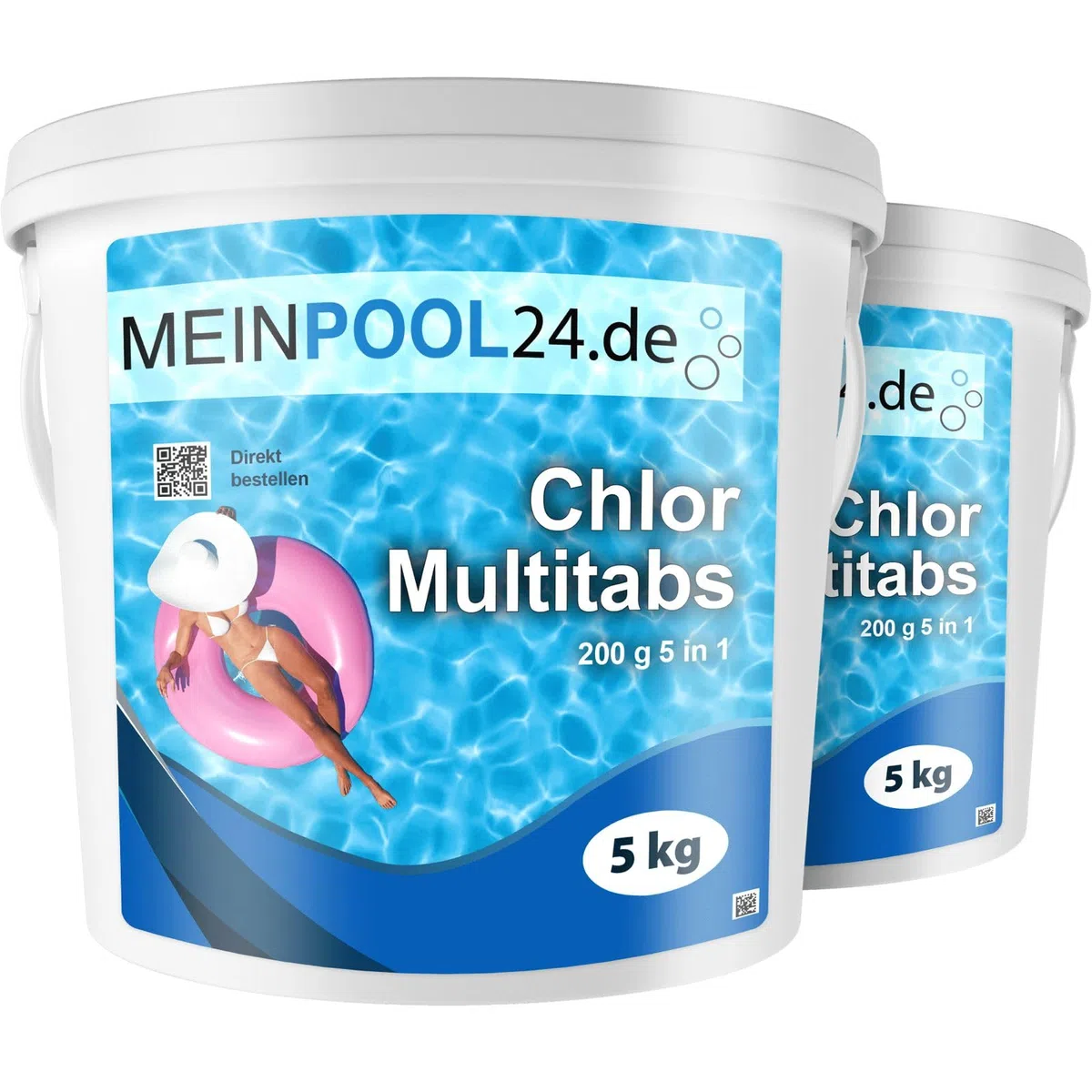 Meinpool24.de 2x5 kg = 10 kg Chlor Multitabs 5 in 1-200g Tabs Multi Chlortabletten
